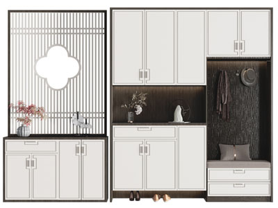 新中式玄关装饰鞋柜