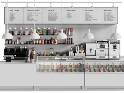 现代果饮奶茶店操作台