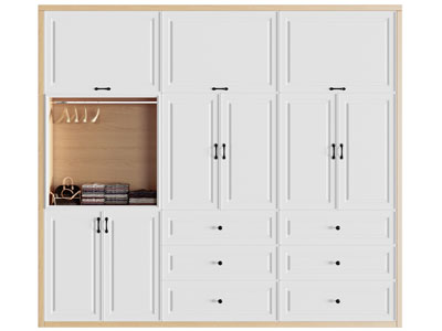 北欧白色衣柜3d模型 北欧白色衣柜