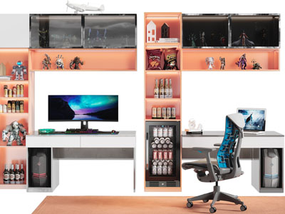 现代电竞电脑桌椅组合
