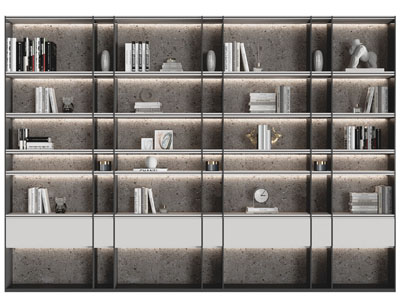 现代开放式书柜