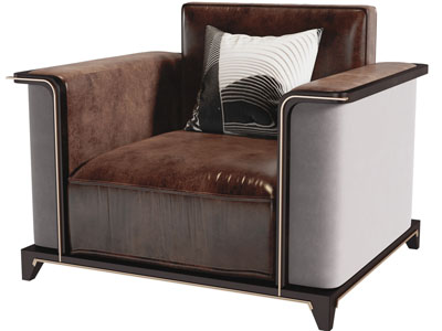 新中式单人沙发3d模型 新中式单人沙发