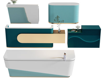 现代轻奢前台接待台