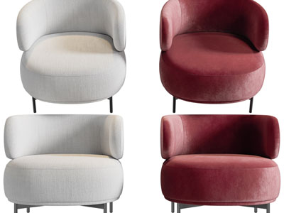 现代圆形靠背单人沙发3d模型 现代圆形靠背单人沙发