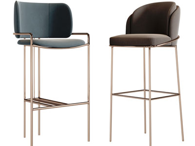 现代轻奢金属支架的吧椅