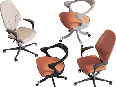 现代带滑轮的办公转椅