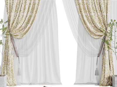 简欧花纹窗帘窗纱