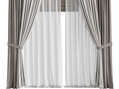 现代布艺窗帘窗纱