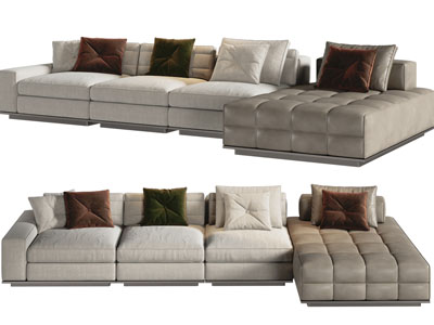 现代转角多人沙发3d模型 现代转角多人沙发