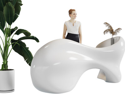 后现代异形前台接待台