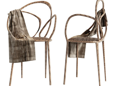 侘寂风藤编休闲椅子