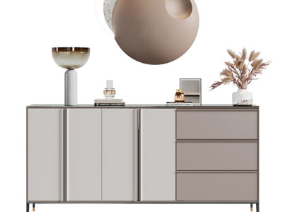 现代玄关柜、边柜、桌面摆件