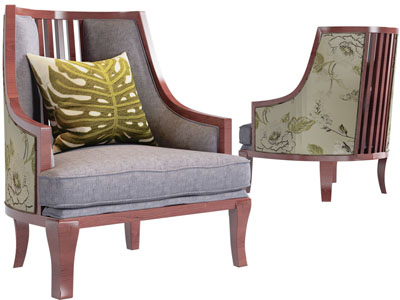 新中式实木单人沙发3d模型 新中式实木单人沙发