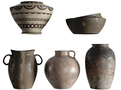 现代手工粗陶陶艺器皿