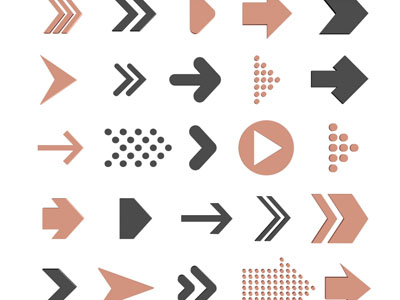 现代方向箭头指示牌