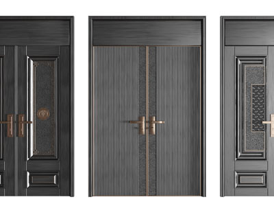 现代双扇大门