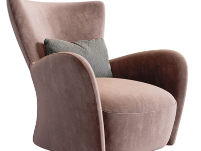 现代布艺休闲单人沙发3d模型 现代布艺休闲单人沙发