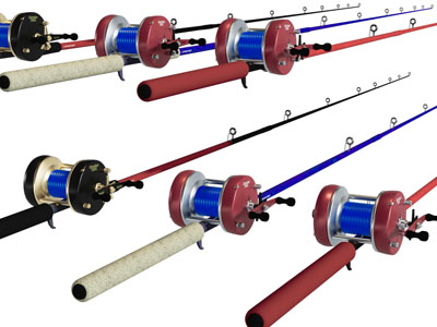 现代金属钓鱼竿