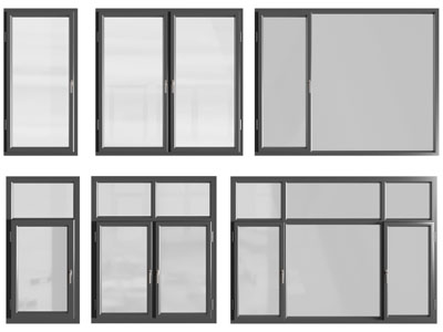 现代单扇、双扇平开窗