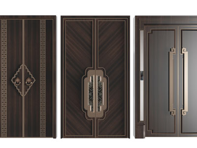 新中式双扇平开门