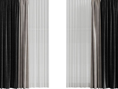 现代布艺窗帘窗纱