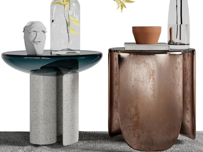 现代圆形茶几边几