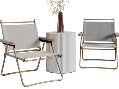 现代可折叠休闲椅子、边几