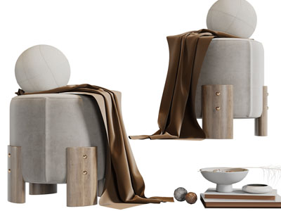 侘寂风圆形坐墩