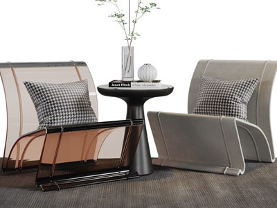 现代休闲椅子、边几