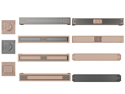 新中式柜门拉手3d模型 新中式柜门拉手