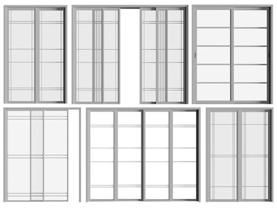 现代玻璃推拉门