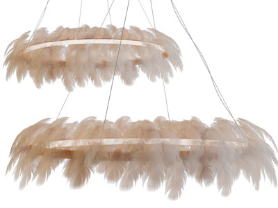 现代羽毛装饰的吊灯