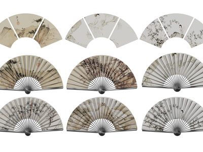 中式折叠纸扇