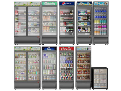 现代双扇、单扇保鲜柜、冰箱