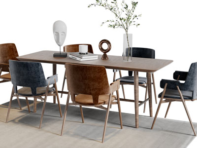 北欧实木餐桌椅组合