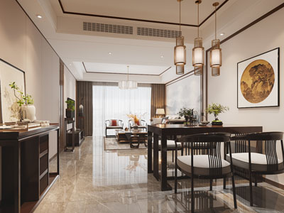 新中式客厅餐厅