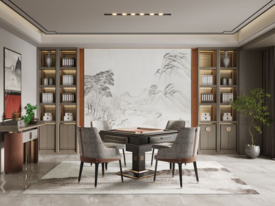 新中式棋牌室、娱乐室、休闲室