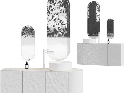 现代凹凸纹理的洗手台