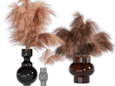 现代彩色玻璃花瓶花卉