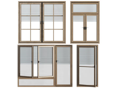 现代百叶窗、平开窗