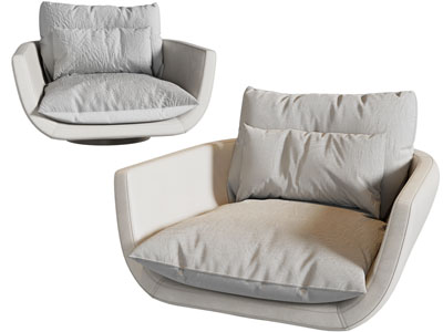 现代布艺单人沙发3d模型 现代布艺单人沙发