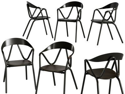 现代黑色休闲椅子、餐椅