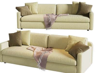 现代绿色双人沙发3d模型 现代绿色双人沙发