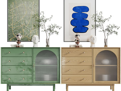 北欧实木餐边柜