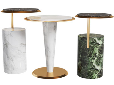 现代大理石圆形茶几