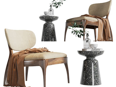 现代休闲椅子、边几