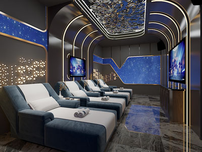 新中式足疗按摩店3d模型 新中式足疗按摩店