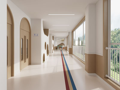 现代幼儿园走廊过道