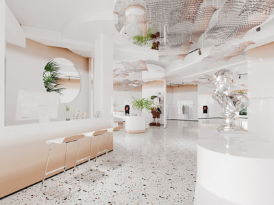 现代轻奢大堂前台接待区