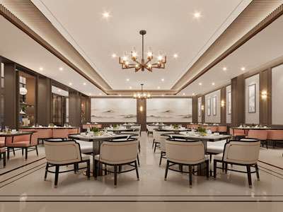 新中式酒店宴客厅、就餐区